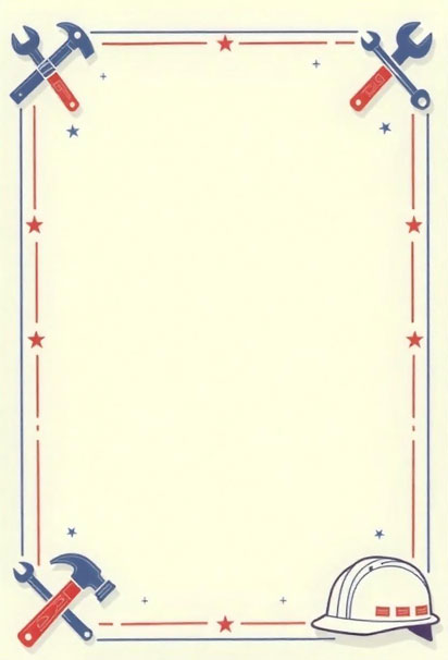 Labor Day Party Invitation Layout with Star Strips and patriotic red, white, and blue design elements