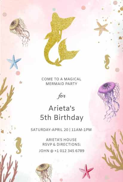 Magical Mermaid Birthday Party Invitation with a Whimsical and Enchanting Design