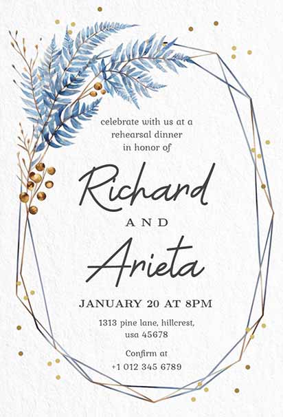 Modern Rehearsal Dinner Design With Botanical Greenery and Sleek Minimalist Layout