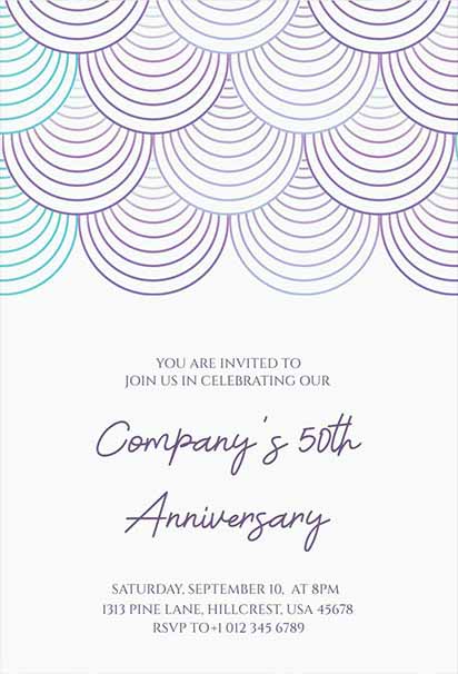 Modern Corporate 50th Anniversary Invitation Featuring Geometric Shapes and Sleek Professional Design