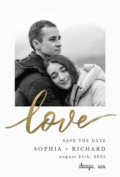 Romantic Photo Save the Date Wedding Invitation with a Elegant and Timeless Design
