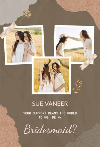 Rustic 'Will You Be My Bridesmaid' Invitation with Elegant Typography