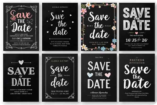 Save the Date Wedding Invitations with Magnetic Chalkboard Style