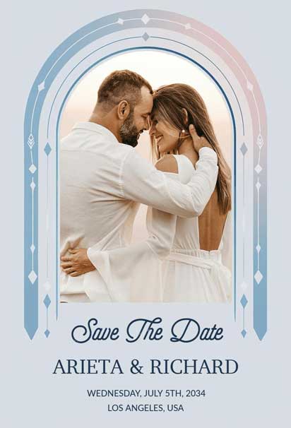 Simple Love-Themed Wedding Photo Save the Date with a Romantic and Minimalist Design