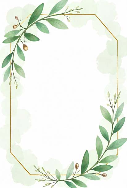 Botanical Frame With Gold Foil Couple Shower Invitation Design