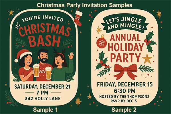 Christmas Party Invitation Samples