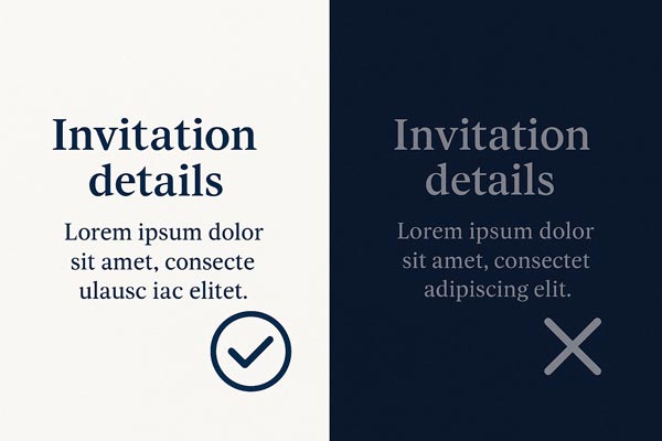 Contrast For Simple Wedding Invitations