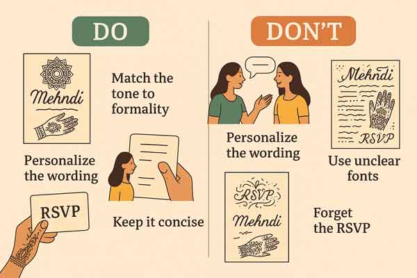 Do's And Don'ts For Mehndi Invitation Wording