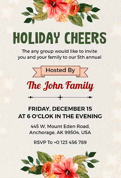 Festive Holiday Party Design With Colorful Floral Arrangements and Seasonal Greenery