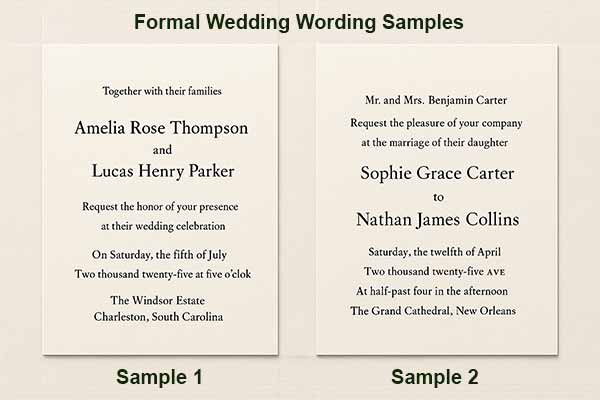 Formal Wedding Wording Samples