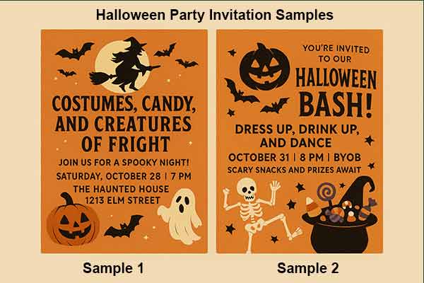 Halloween Party Invitation Samples