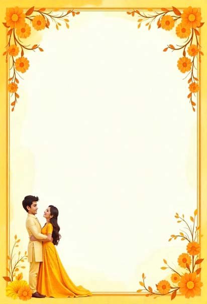 Illustrated Character Haldi Ceremony Invitation