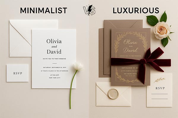 Minimalist vs Luxurious Wedding Invitations