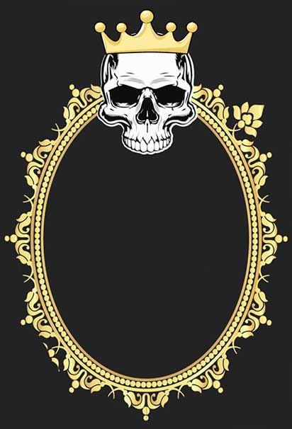 Royal Skull Gothic Frame Halloween Invitation Background with Ornate Dark Elegance