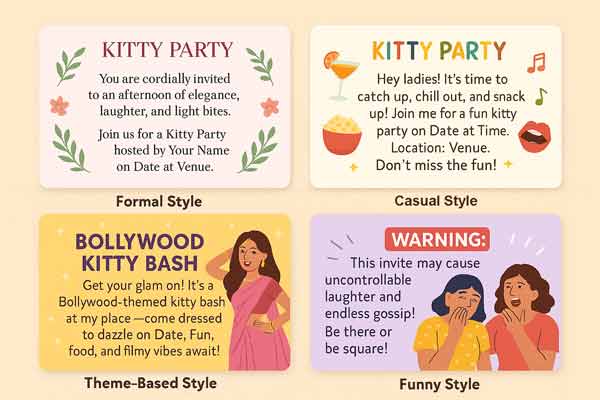 Sample Kitty Party Invitation Wording Examples