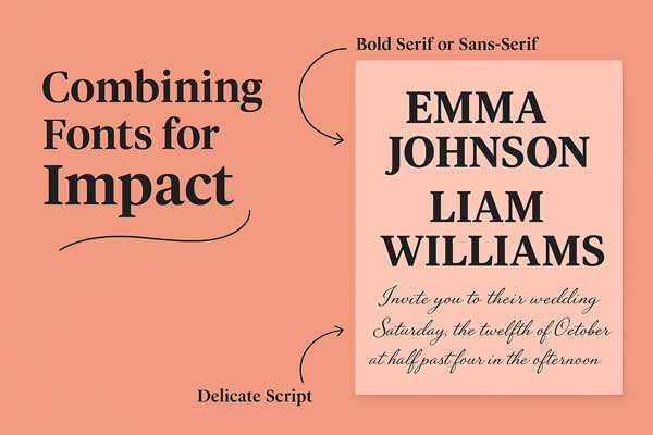 Combining Fonts For Greenery Wedding Invitations