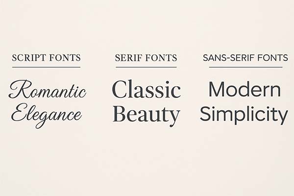 Elegant Font Styles For Greenery Wedding Invitations