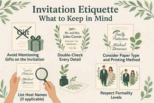 Follow Etiquette For Greenery Wedding Invitations