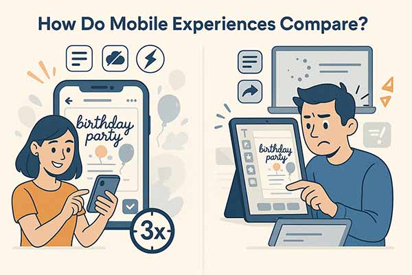 Comparison of Positive and Negative Mobile Experiences While Creating a Birthday Invitation