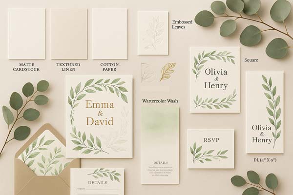 Paper Types And Formats Are Ideal For Greenery Wedding Invitations
