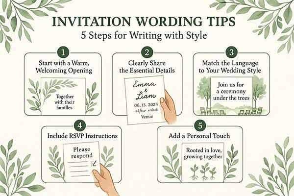 Wording Tips For Greenery Wedding Invitations