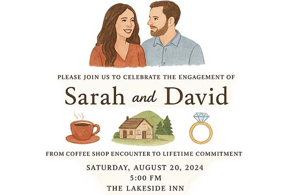 Personalized Engagement Invitation Featuring Custom Names and Intimate Wording Style