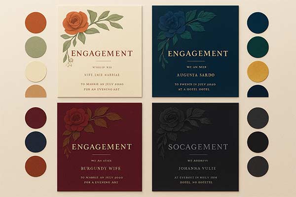 Color Palettes Are Dominating 2026 Engagement Invitation Design with Soft Neutrals and Bold Accent Hues
