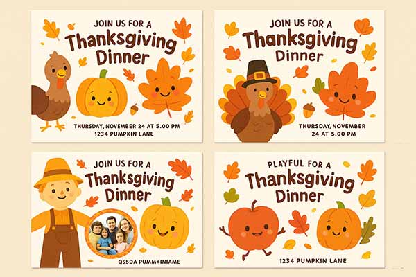Adorable Thanksgiving Invitation Styles That Resonate with Family-Oriented Audiences