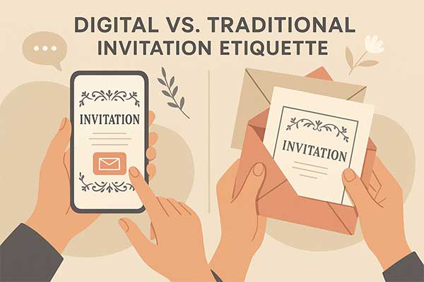 Comparison of Digital vs Traditional Invitation Etiquette Highlighting Differences in Tone, Timing, and Personal Touch