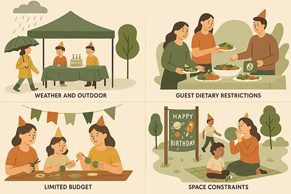 Common Eco-Friendly Party Challenges Including Limited Supplies, Higher Costs, and Planning Constraints