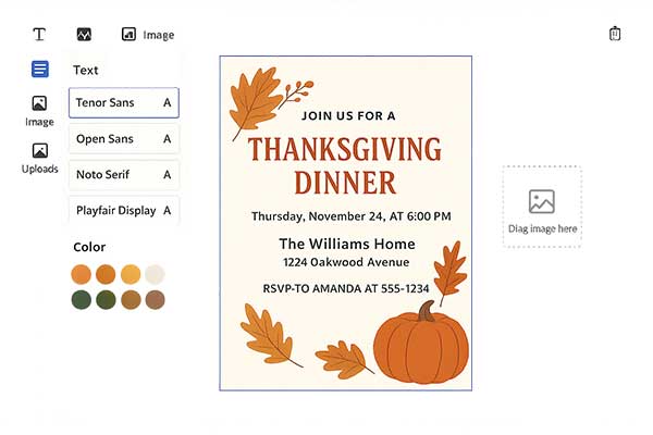 Key Features of Editable Thanksgiving Invitations with Customizable Elements and Festive Designs