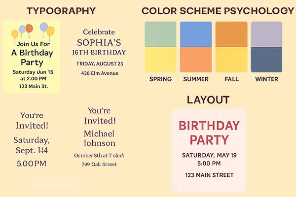 Guide on Designing Eye-Catching Birthday Invitation Graphics Featuring Layout Tips, Color Usage, and Visual Balance