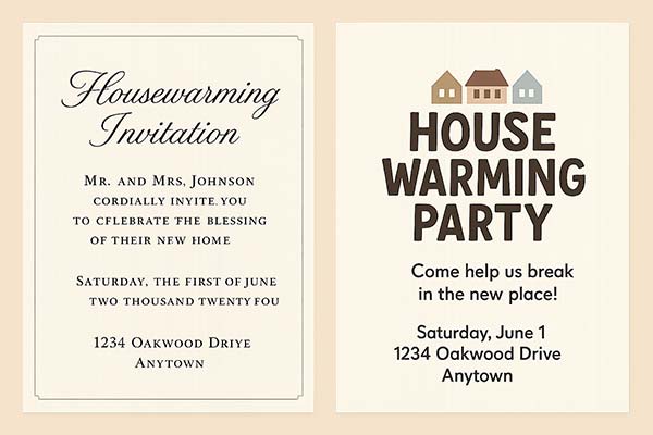 Professional vs Creative Housewarming Invitation Wording Ideas Compared