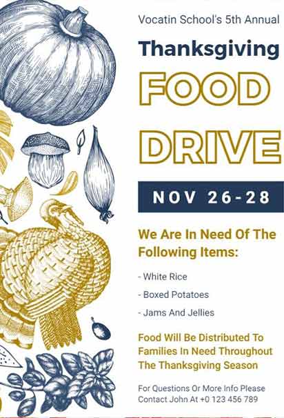 White Thanksgiving Lunch Invitation Design Featuring Elegant Fonts and Minimalist Table Setting