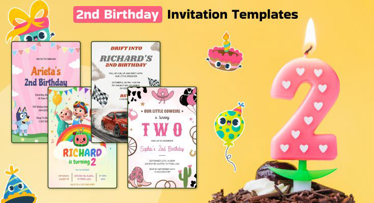 2nd Birthday Invitation Templates