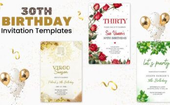30th Birthday Invitation Templates