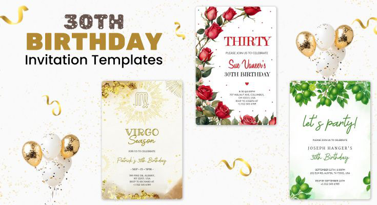 30th Birthday Invitation Templates