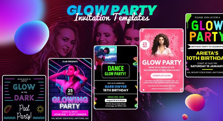 Glow Party Invitation Templates