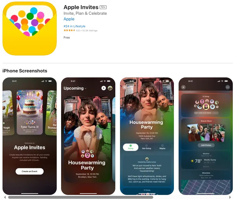 Apple Invites App with Best Native iOS Integration for Seamless Event Invitations