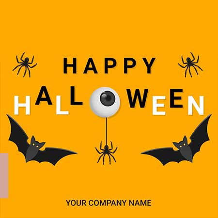 Bright Spooky Eyeball Halloween Greeting Card with Playful and Eerie Elements