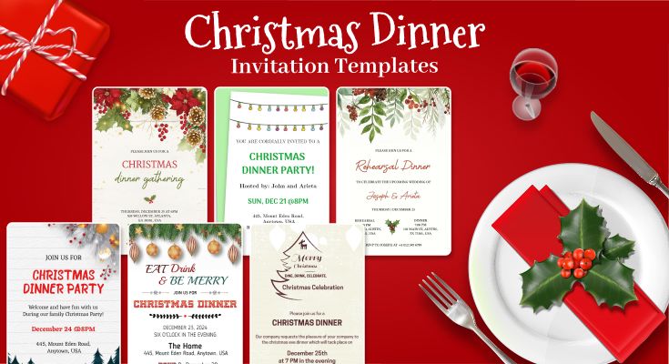 Christmas Dinner Invitation Templates