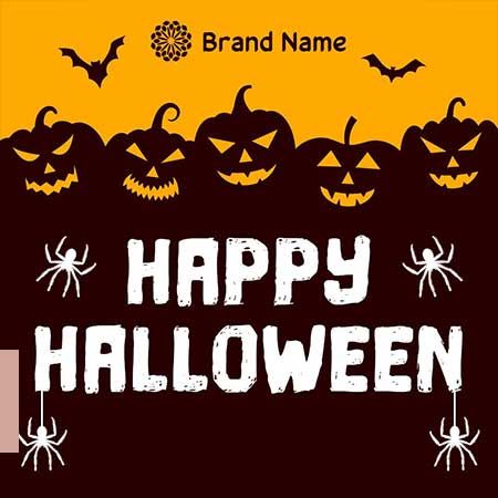 Creepy Pumpkin and Spider Halloween Greeting Card with Spooky Autumn Vibes