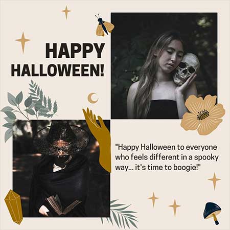 Enchanted Mystical Halloween Wishes Greeting Card with Magical Night Vibes