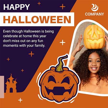 Fun-Filled Halloween Greeting Card with Playful Ghosts, Pumpkins, and Festive Decorations