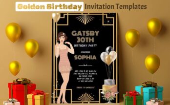Golden Birthday Invitation Templates
