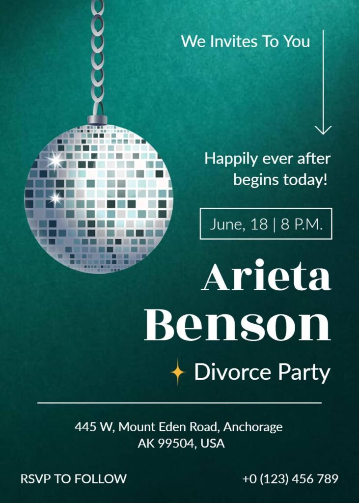 Madras and white Divorce party invitation template with plaid pattern and clean layout
