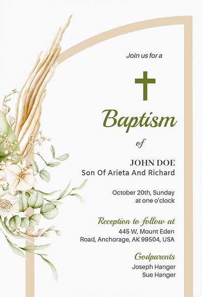 Minimalist Boho Design Featuring Earthy Tones And Natural Elements For Baptism