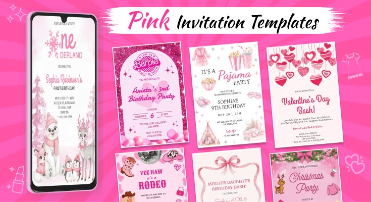 pink invitation templates