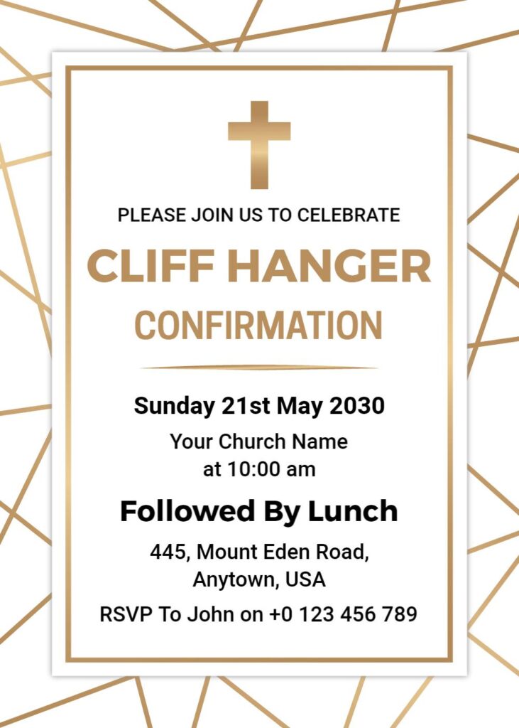 Minimalist White Confirmation invitation template with elegant typography