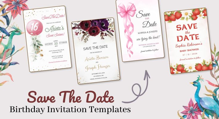 Save the Date Birthday Invitation Templates